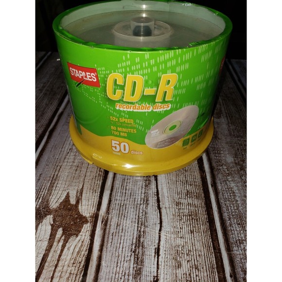 Staples CD-R 80 Minute Recording 50 Disc Pack Blank, Sealed NEW - Picture 2 of 3